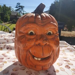 Vintage Halloween creepy face pumpkin